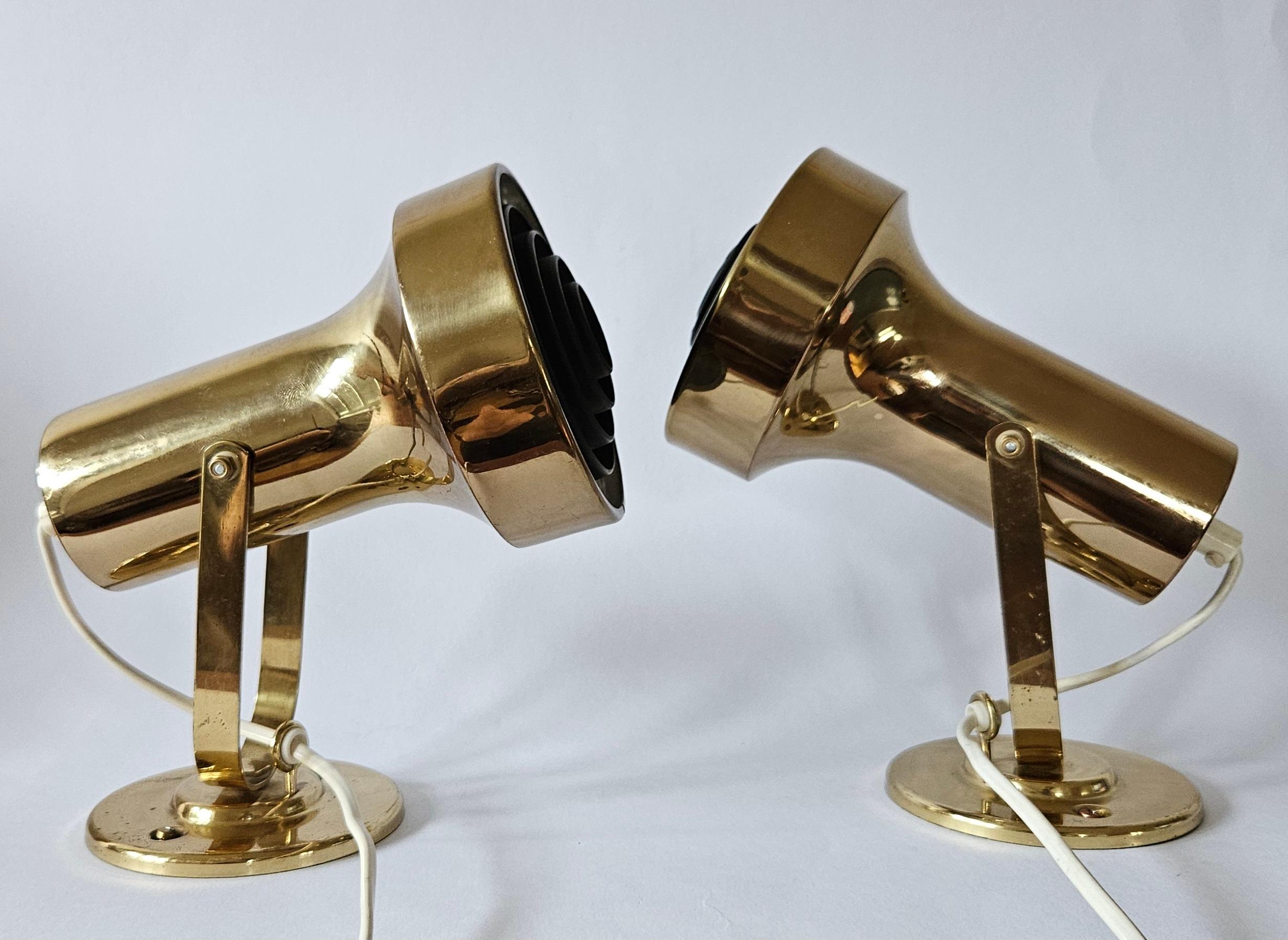 Rare Midcentury Pair of Wall Lamp, ANETA, Sweden, 1970s en vente 7