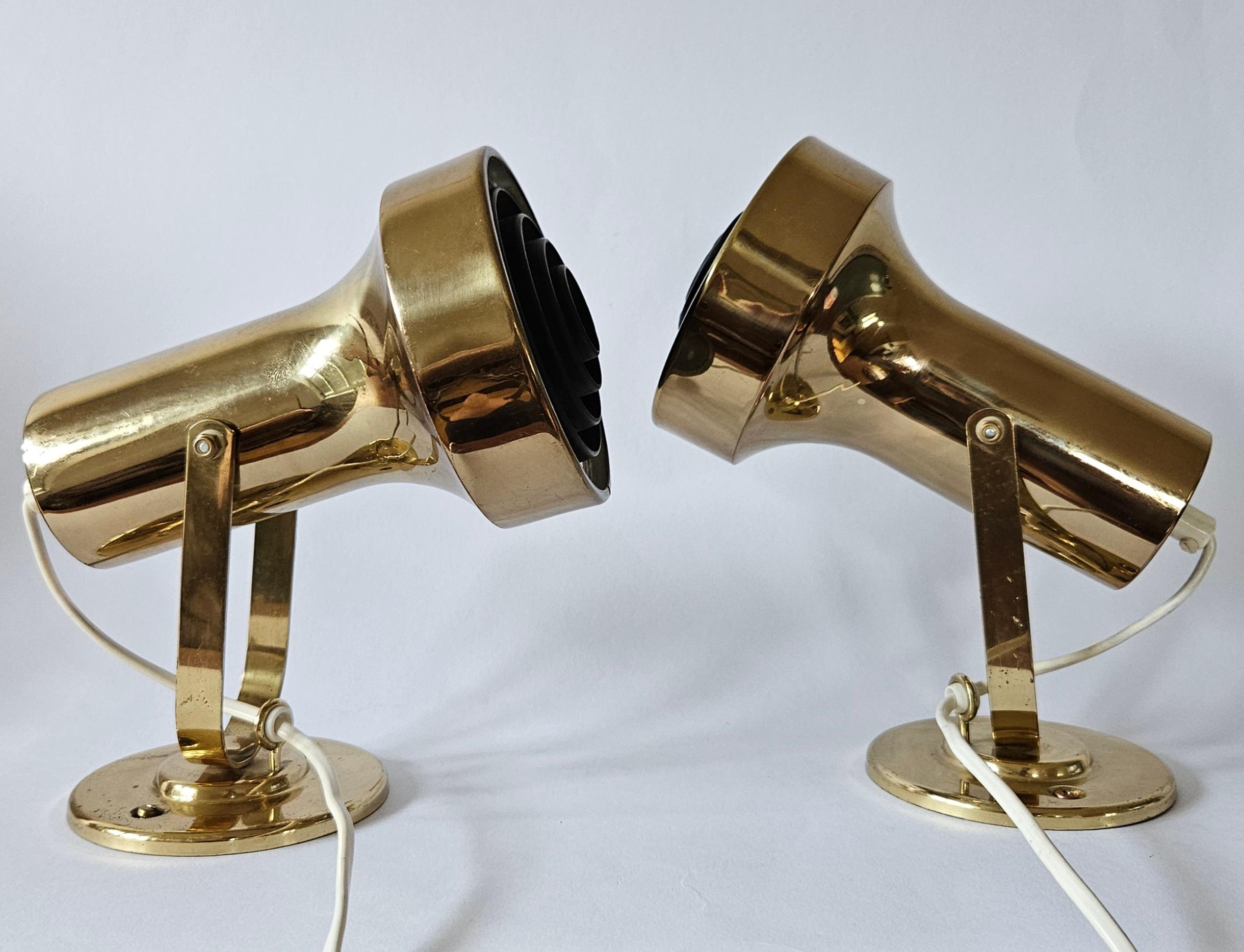 Rare Midcentury Pair of Wall Lamp, ANETA, Sweden, 1970s en vente 8