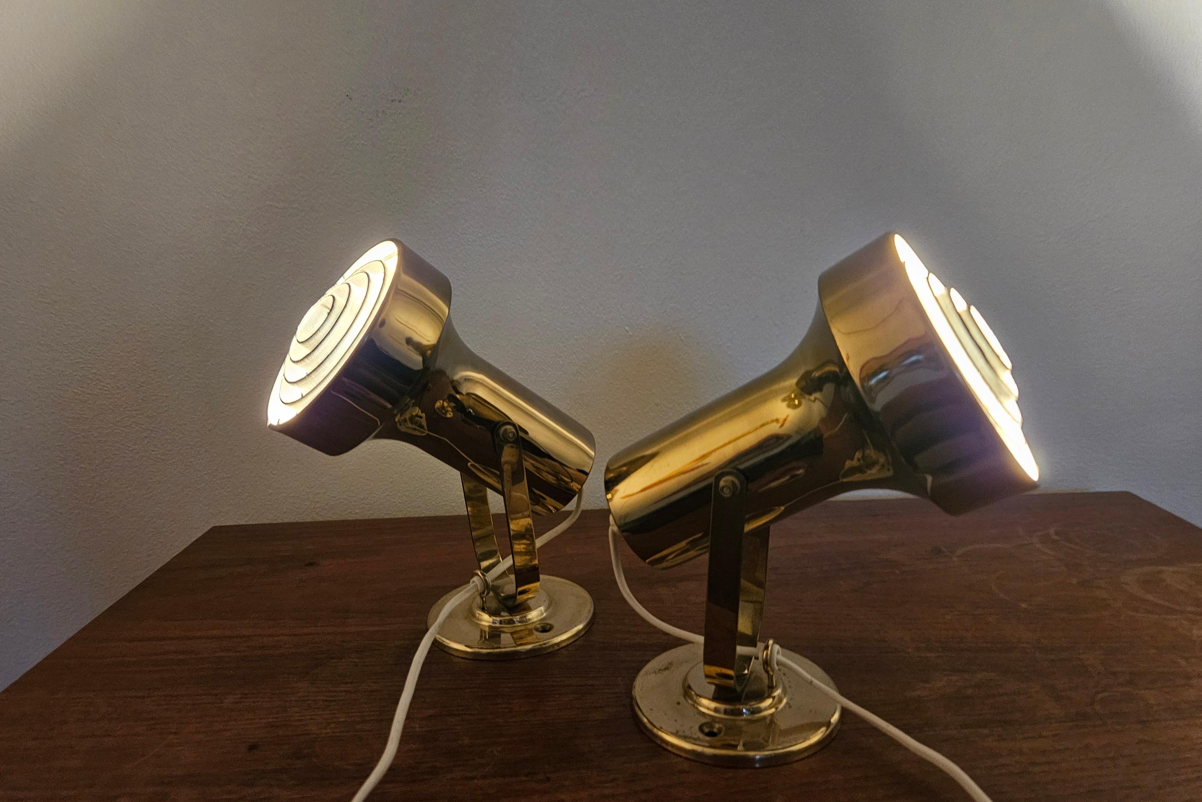 Fin du 20e siècle Rare Midcentury Pair of Wall Lamp, ANETA, Sweden, 1970s en vente