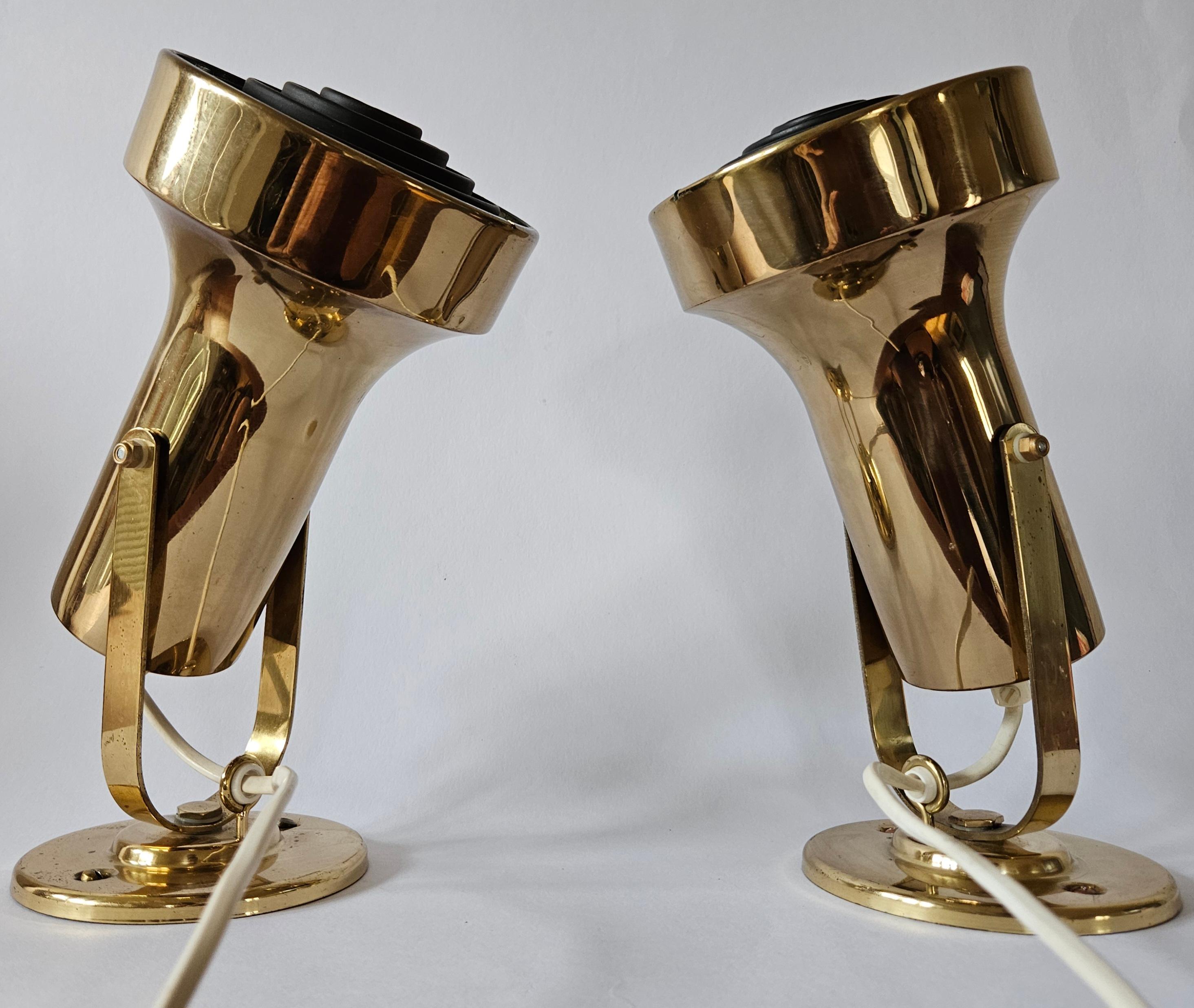 Rare Midcentury Pair of Wall Lamp, ANETA, Sweden, 1970s en vente 2