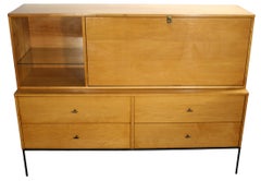 Rare Midcentury Paul McCobb #1562 Drop Lid Desk W/Organizer Maple T Pulls