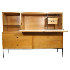 Rare Midcentury Paul McCobb #1562 Drop Lid Desk W/Organizer Maple T Pulls