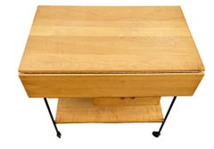Rare Midcentury Paul McCobb Bar Tea Serving Cart Maple Iron Planner Group