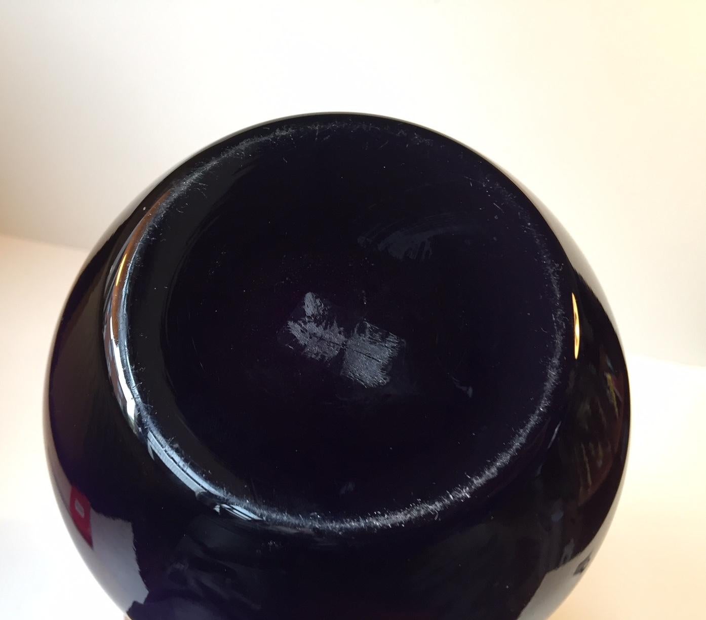 Danish Rare Midcentury Purple Glass Vase by Jacob E. Bang - Holmegaard, Denmark 1970s For Sale