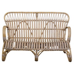 Retro Rare midcentury rattan Belse 8, 2-seater sofa, Dutch Design, 1950