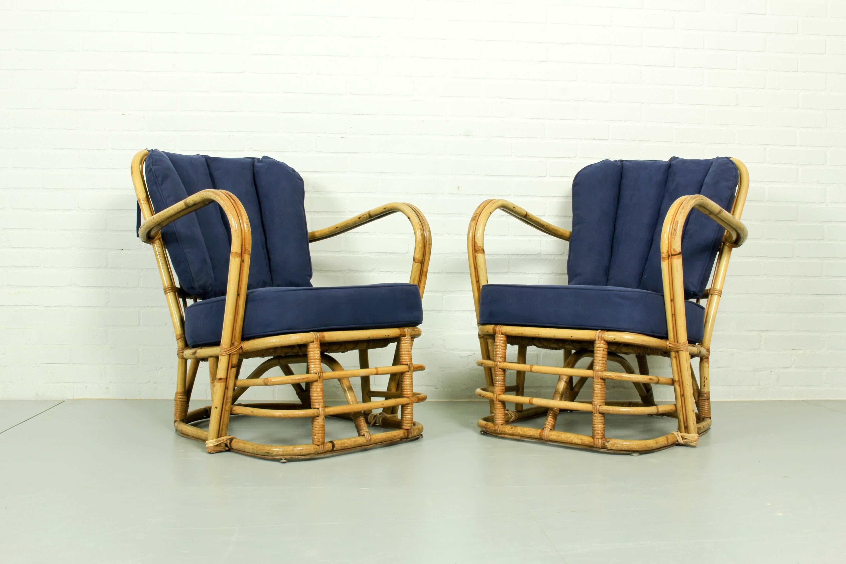 Rare Midcentury Rattan Living Room Set For Sale 7