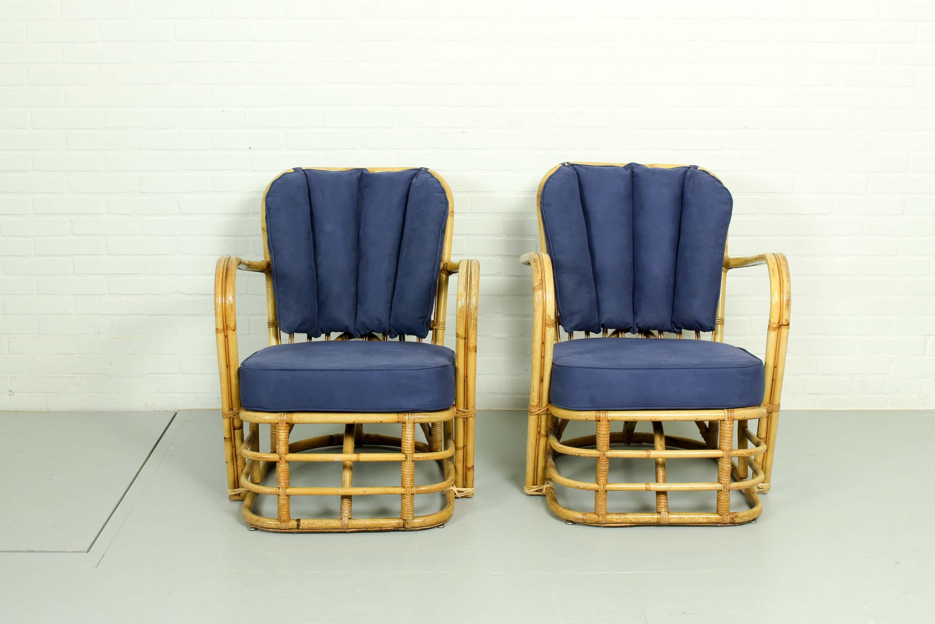 Rare Midcentury Rattan Living Room Set For Sale 9