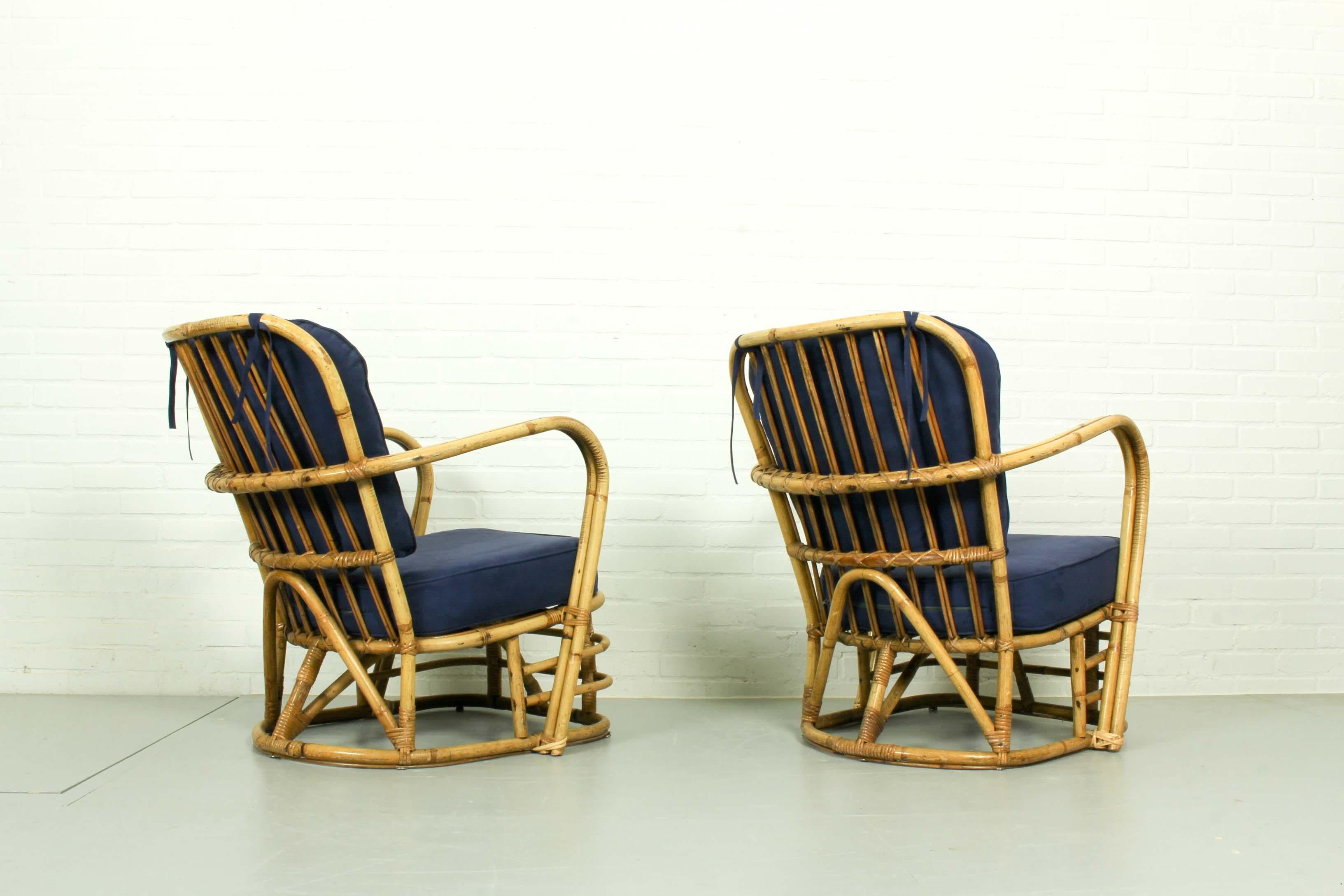 Rare Midcentury Rattan Living Room Set For Sale 14