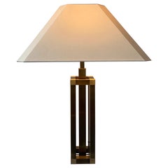 Rara lampada da tavolo Romeo Rega in ottone anni '70 del Medioevo