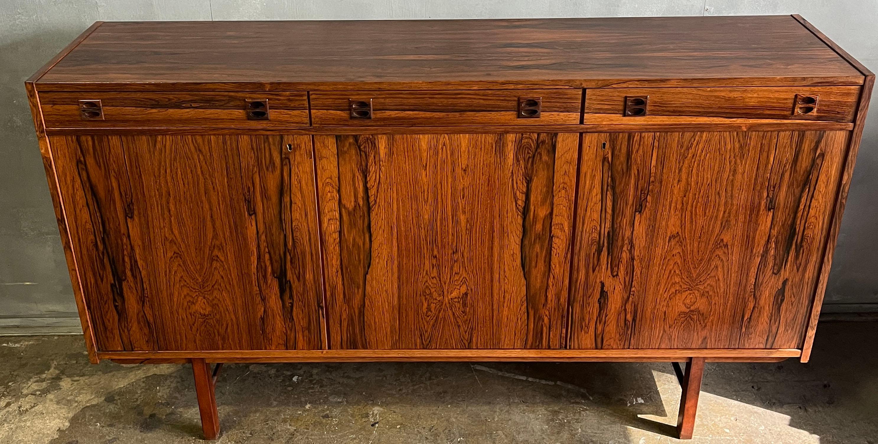 Rare Mid-Century Rosewood Cabinet by Erik Wörts In Good Condition In BROOKLYN, NY
