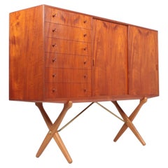 Rare Midcentury Sideboard in Teak Model CH-304 by Hans Wegner, 1950s