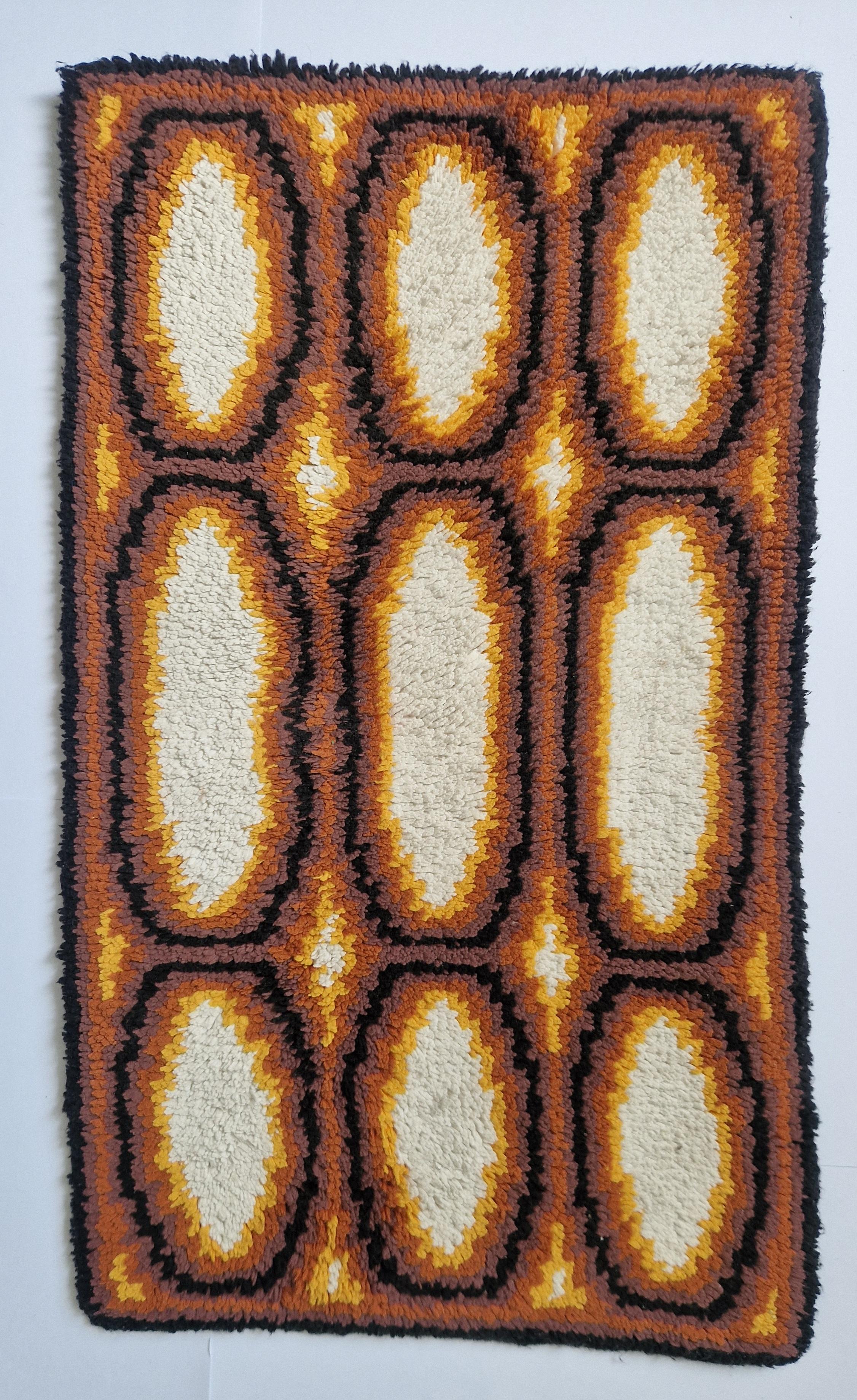 Rare Midcentury Small Rug / Carpet or Wall Tapestry Ege Rya, Denmark, 1970s For Sale 4