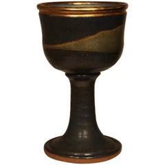 Rare Midcentury Stoneware Chalice by Master Potter Byron Temple