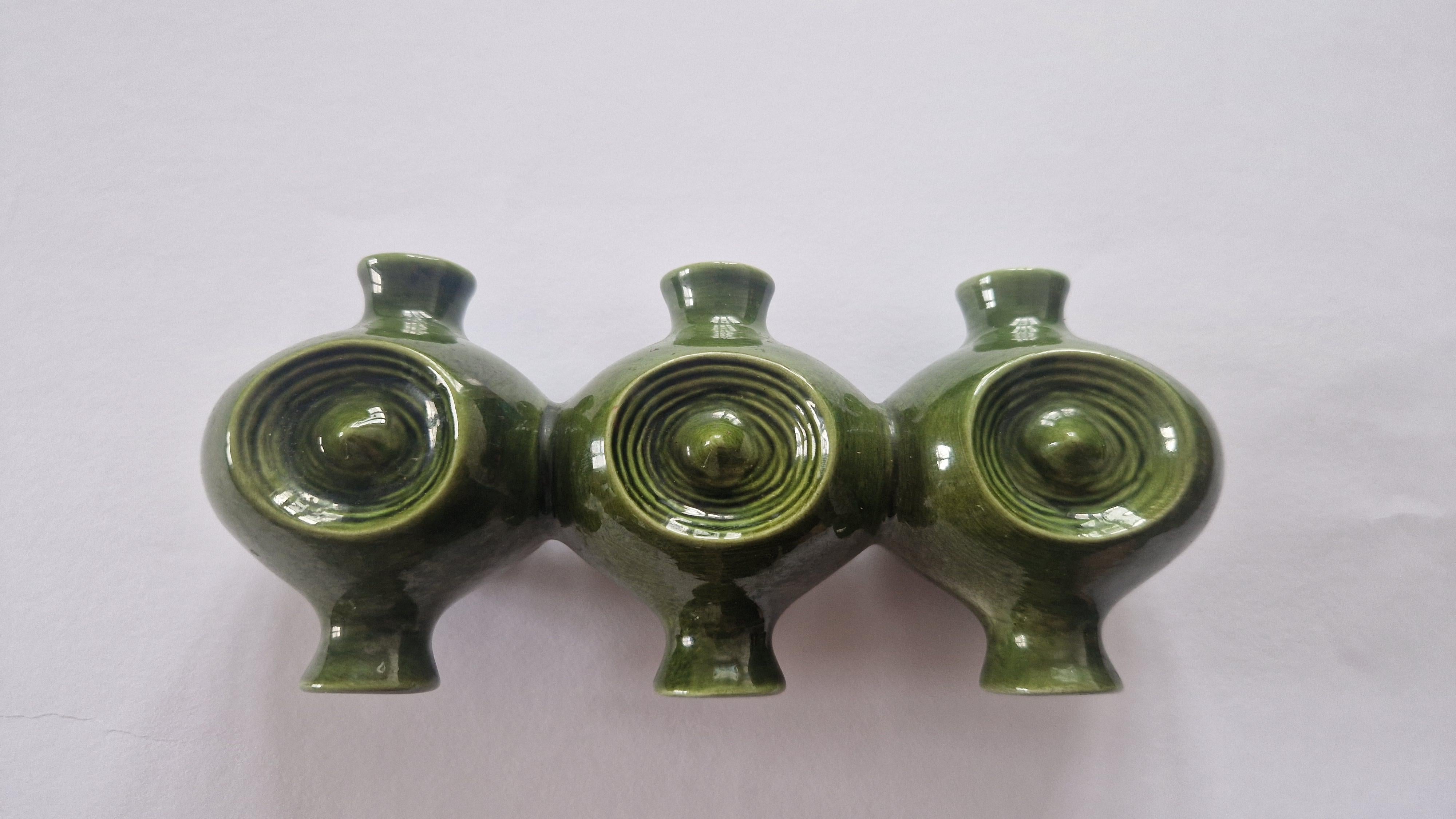 Raro jarrón de cerámica de mesa o pared de mediados de siglo, años 70 en venta 2