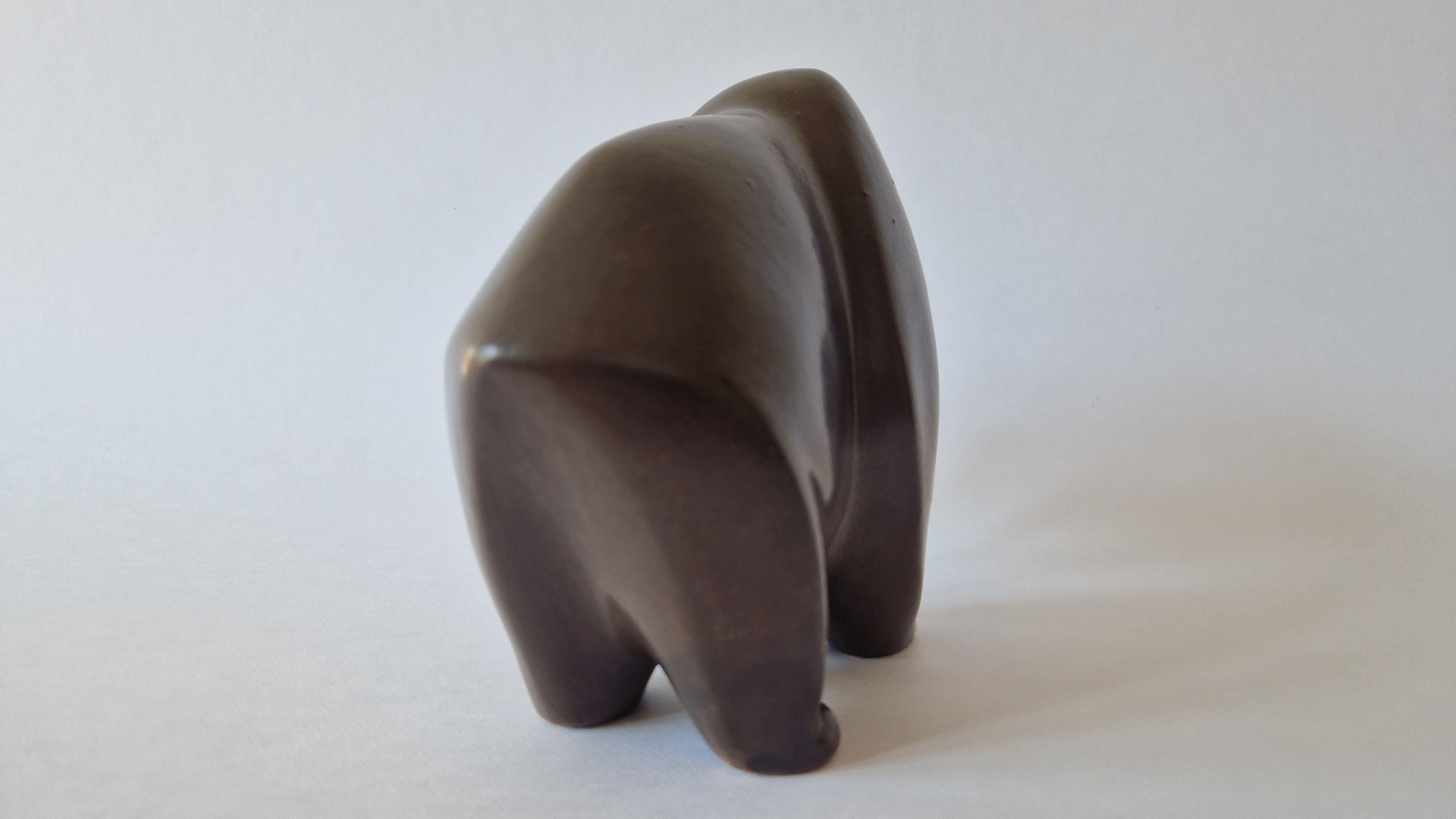Rare Midcentury Table Sculpture Ceramic Bear, 1970s For Sale 4