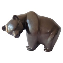 Rara escultura de mesa de mediados de siglo Oso de cerámica, años 70