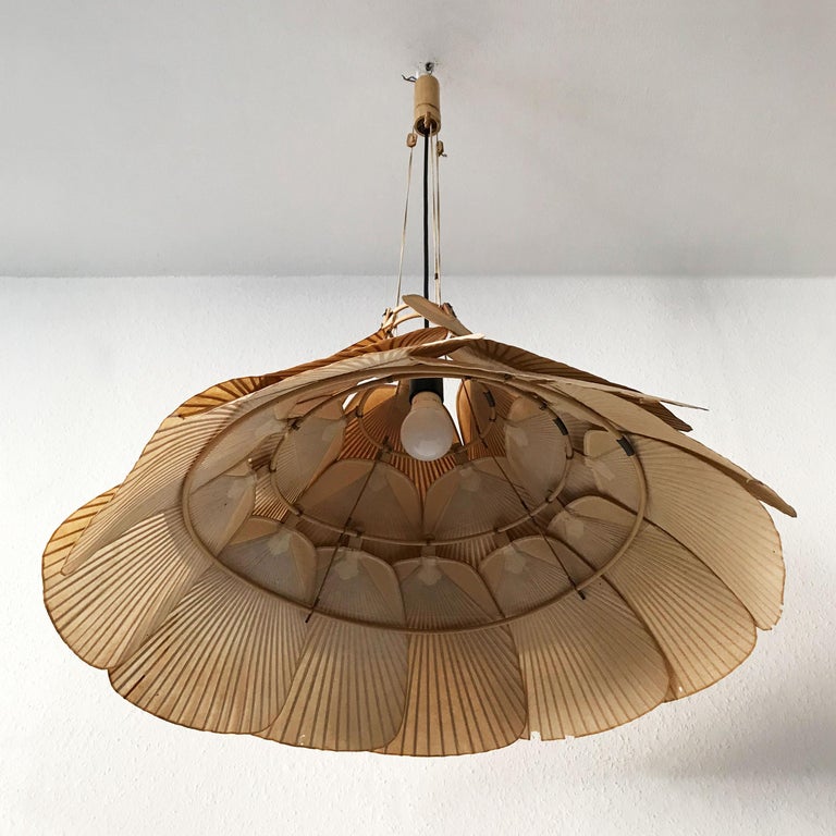 Rare Midcentury Uchiwa Fan Chandelier Or Pendant Lamp By Ingo Rare Midcentury Uchiwa Fan Chandelier Or Pendant Lamp By Ingo Maurer 1970s For