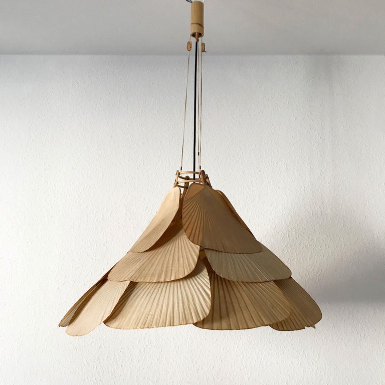 Rare Midcentury Uchiwa Fan Chandelier Or Pendant Lamp By Ingo Late 20th Century Rare Midcentury Uchiwa Fan Chandelier Or Pendant Lamp By Ingo Maurer