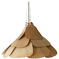 Rare Midcentury 'Uchiwa' Fan Chandelier or Pendant Lamp by Ingo Maurer, 1970s