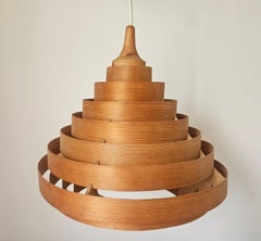 Rare Midcentury Veneer Pendant in style of Hans-Agne Jakobsson, Denmark, 1970s