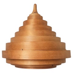 Rare Midcentury Veneer Pendant in style of Hans-Agne Jakobsson, Denmark, 1970s