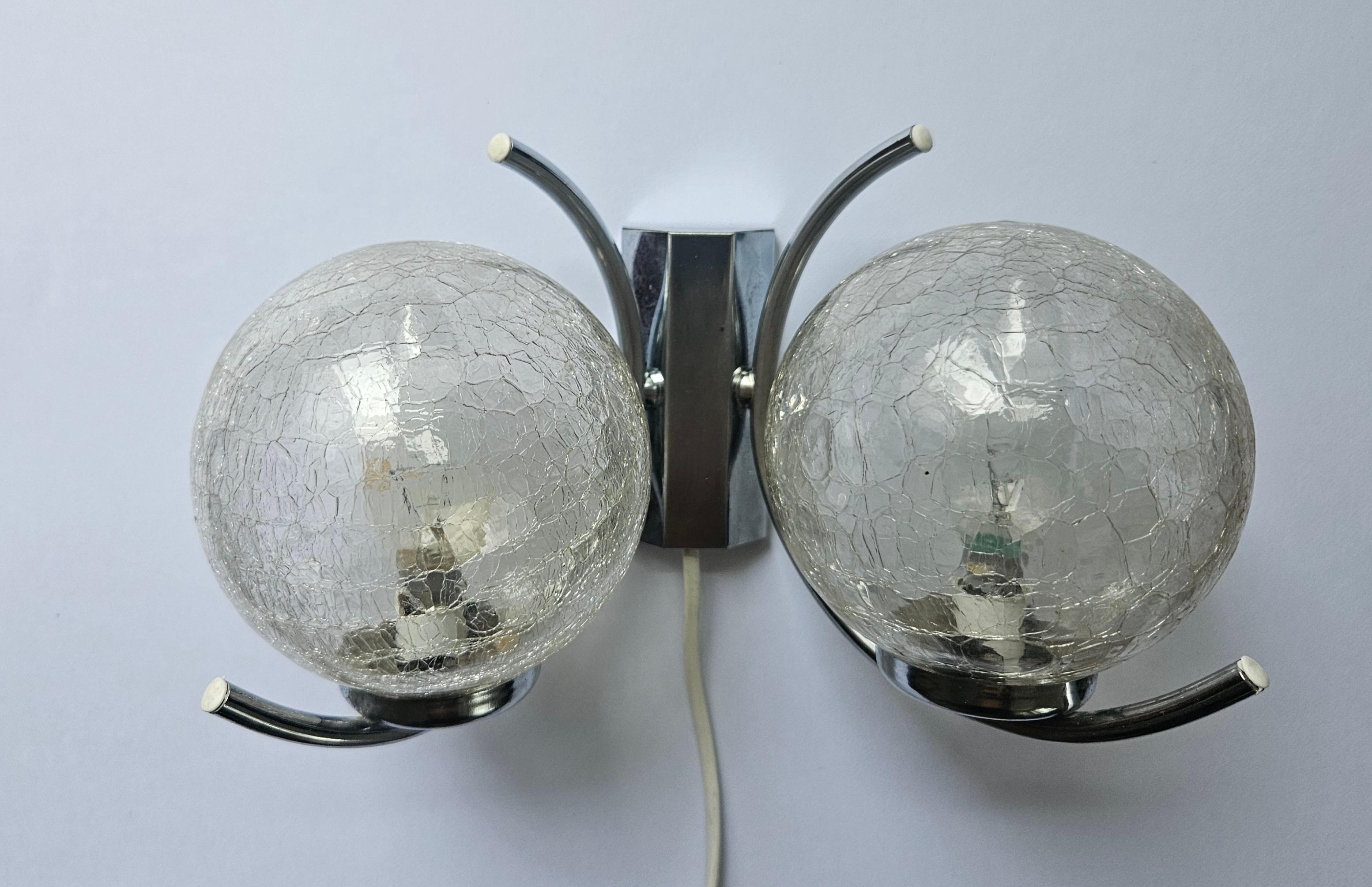 Rara lámpara de pared de mediados de siglo al estilo de Gaetano Sciolari, Italia, años 70 Vidrio en venta