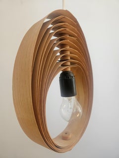Rare Midcentury Wooden Pendant in style of Hans-Agne Jakobsson, Sweden, 1960s