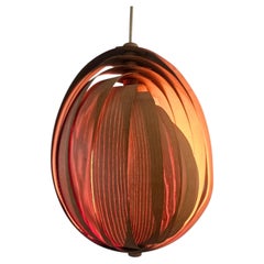Rare Midcentury Wooden Pendant in style of Hans-Agne Jakobsson, Sweden, 1960s