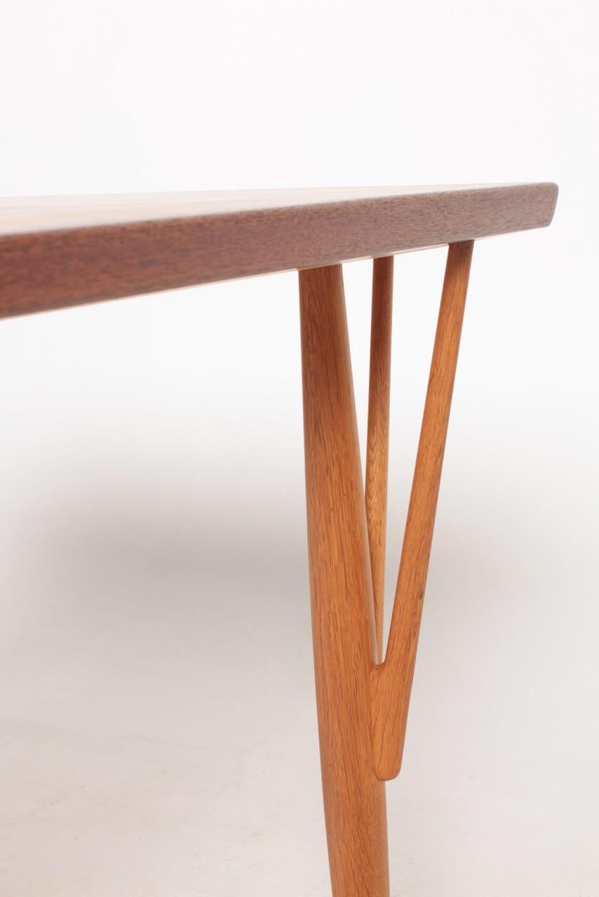 Rare Midcentury Work Table in Teak and Oak by Hans Wegner, 1950s 1