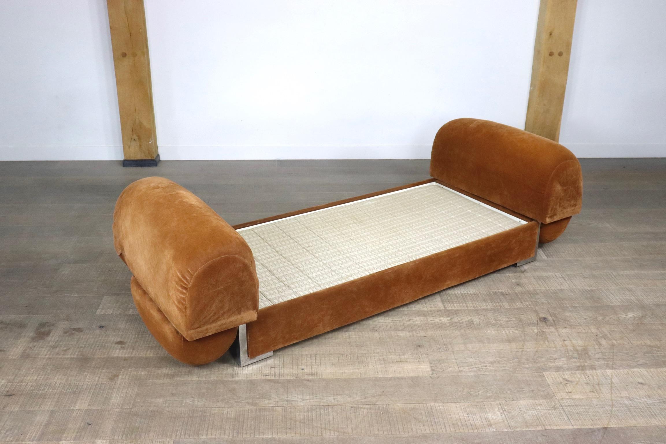 Rare Midcentury Zanotta Convertible Sofa, Italy 1970s 4