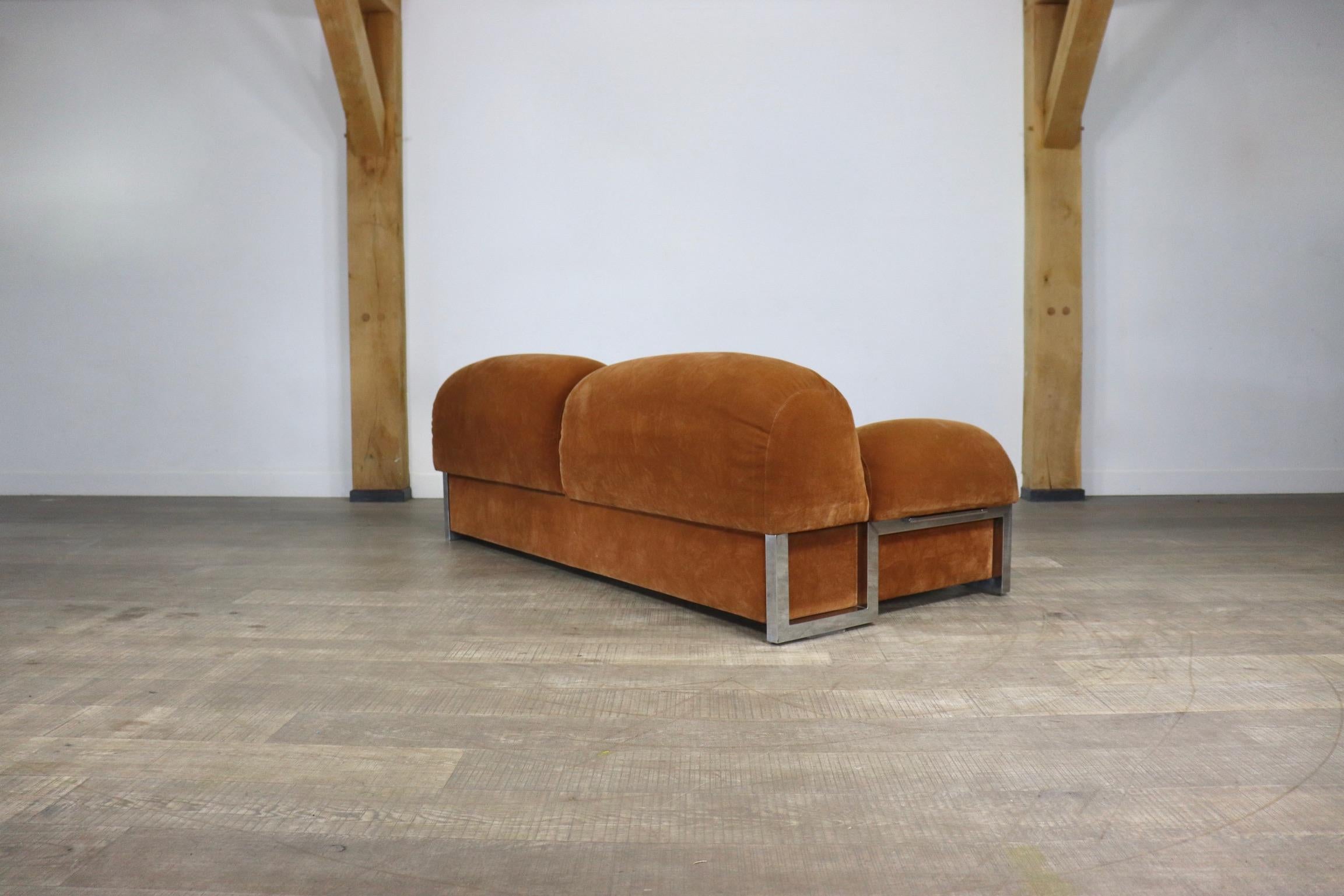 Rare Midcentury Zanotta Convertible Sofa, Italy 1970s 5