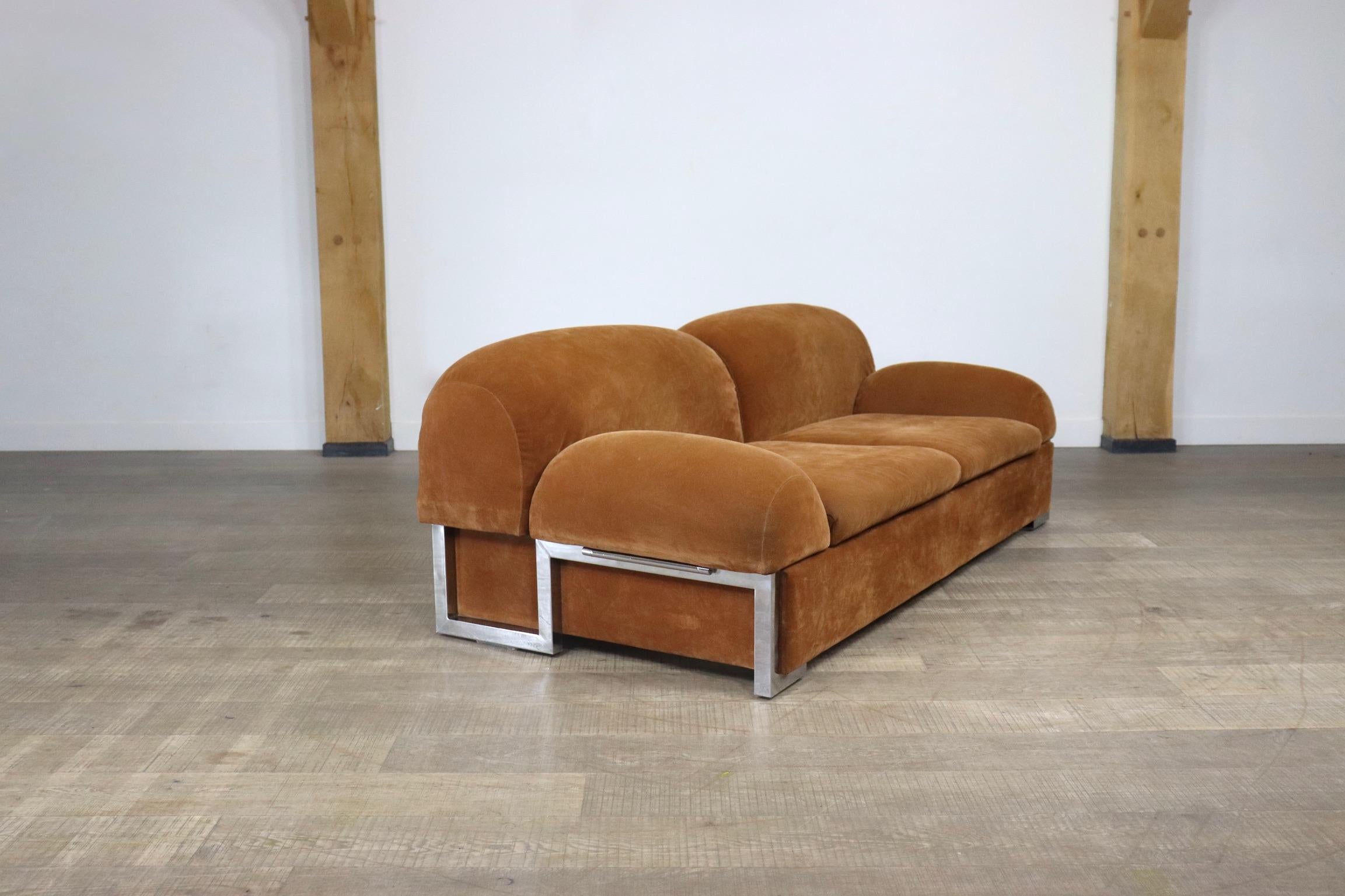 Mid-20th Century Rare Midcentury Zanotta Convertible Sofa, Italy 1970s