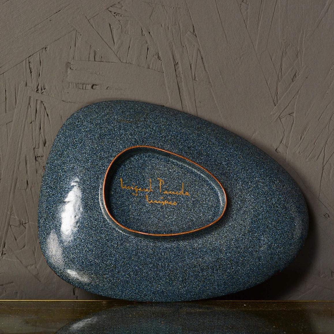 Rare Miguel Pineda Enamel on Copper Oval Dish Mexican Modernism 3