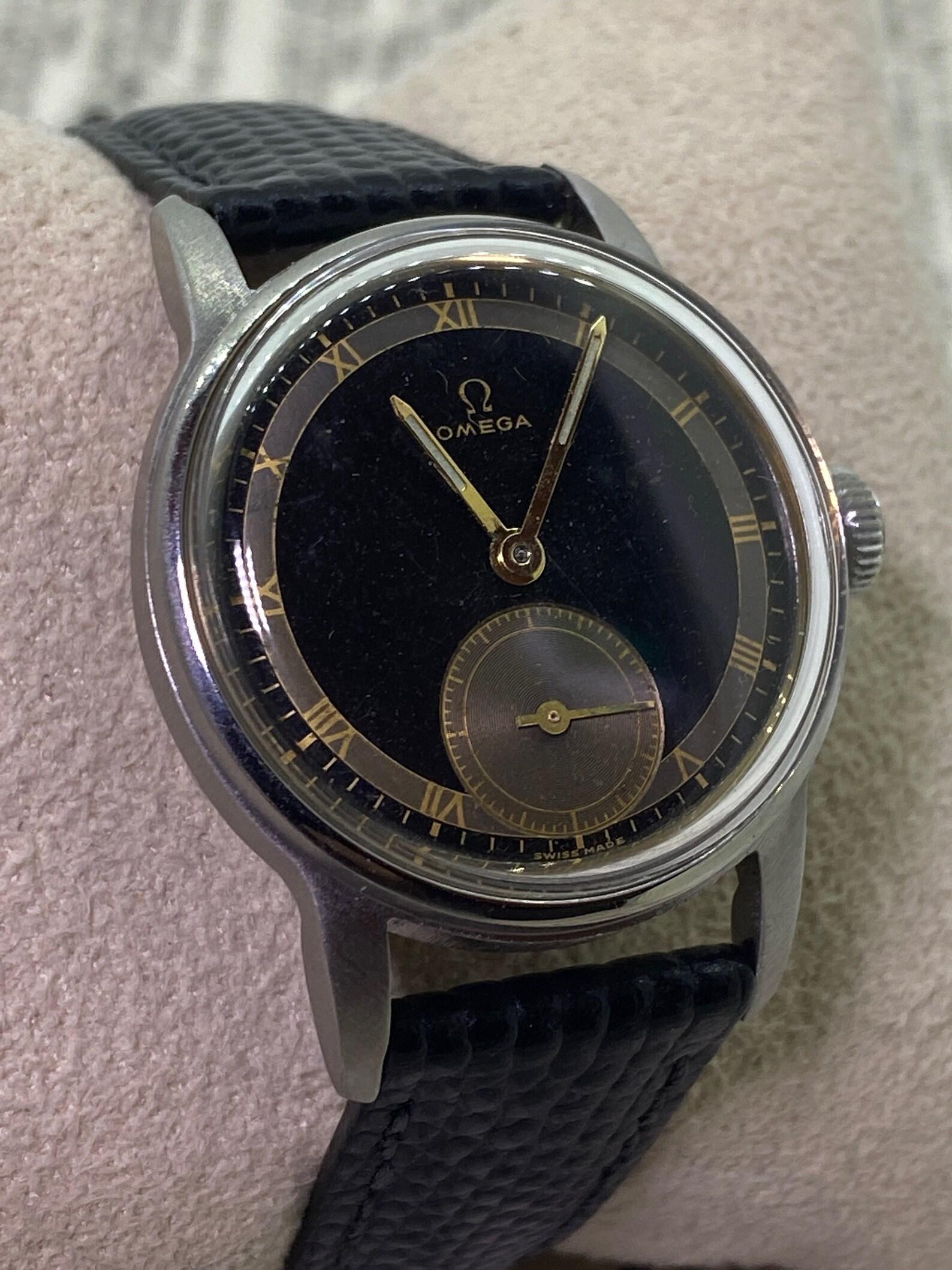 Timepieces by Omega have been long admired for their functionality, desirability & power. 
This particular example is a Military watch, 
dating from circa 1944. 

~~~

Being in amazing condition, in excellent working order, as well as very rare
it