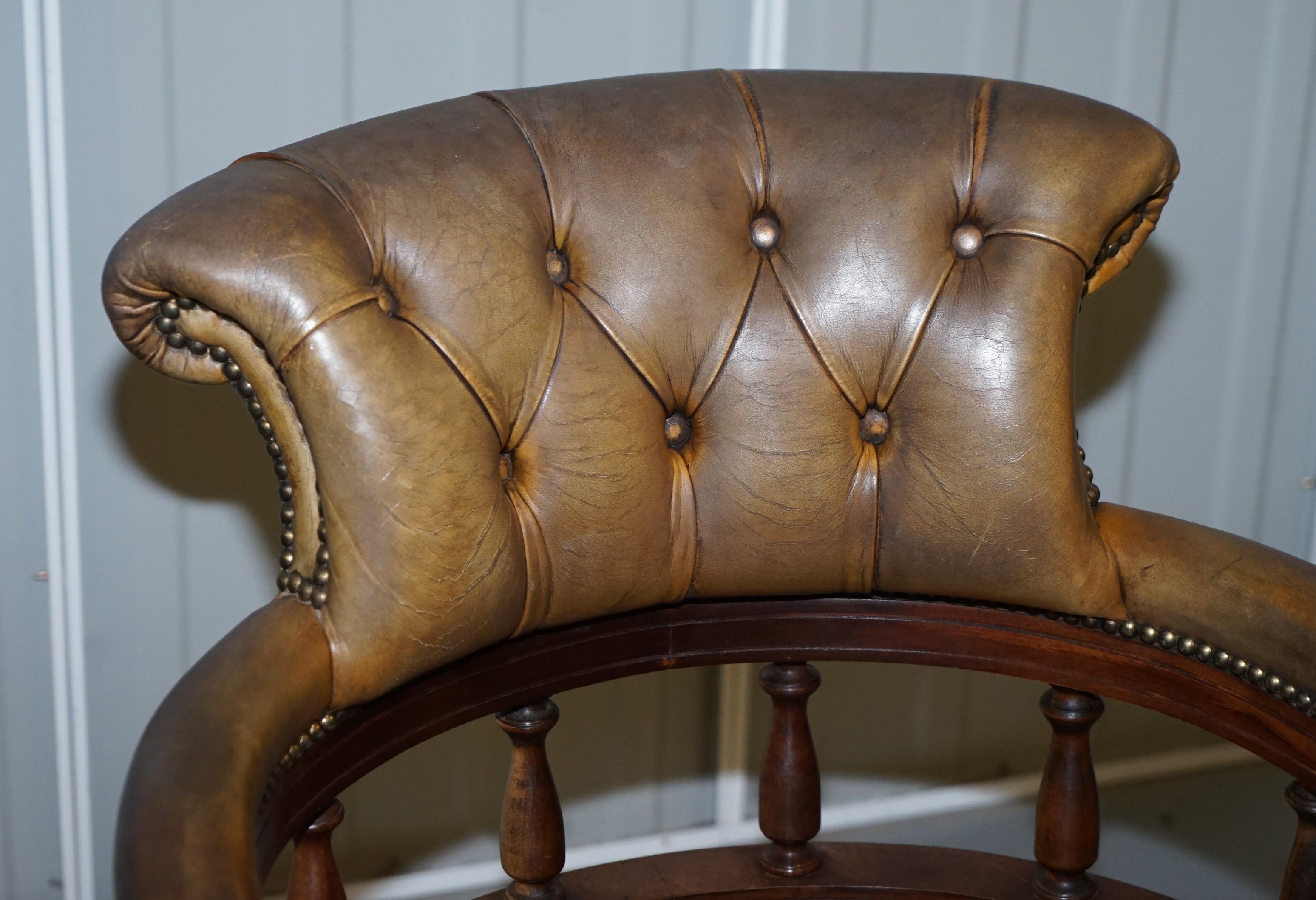 Rare Military Officers Naval Campaign Desk and Chesterfield Chair with Documents 6