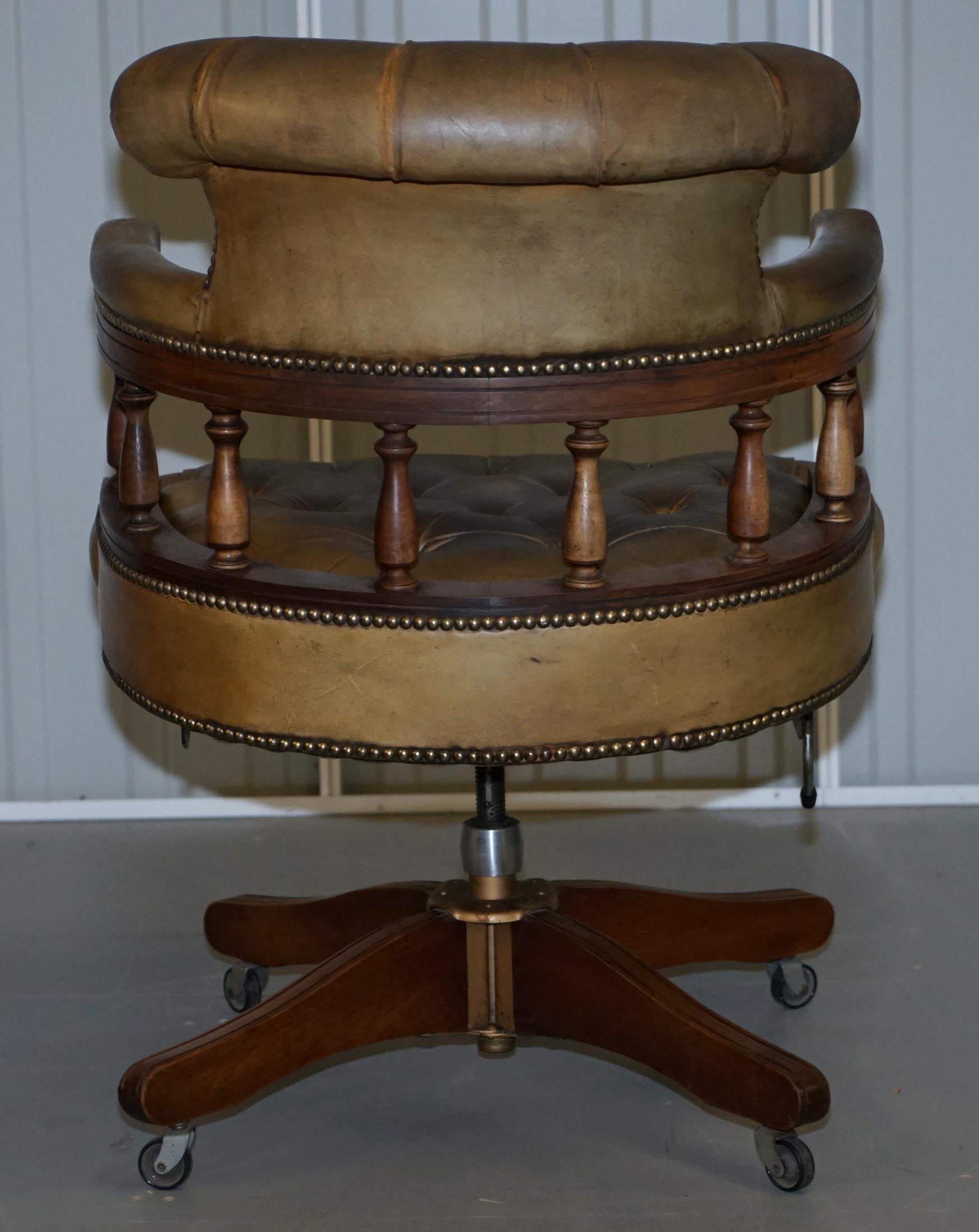 Rare Military Officers Naval Campaign Desk and Chesterfield Chair with Documents 9