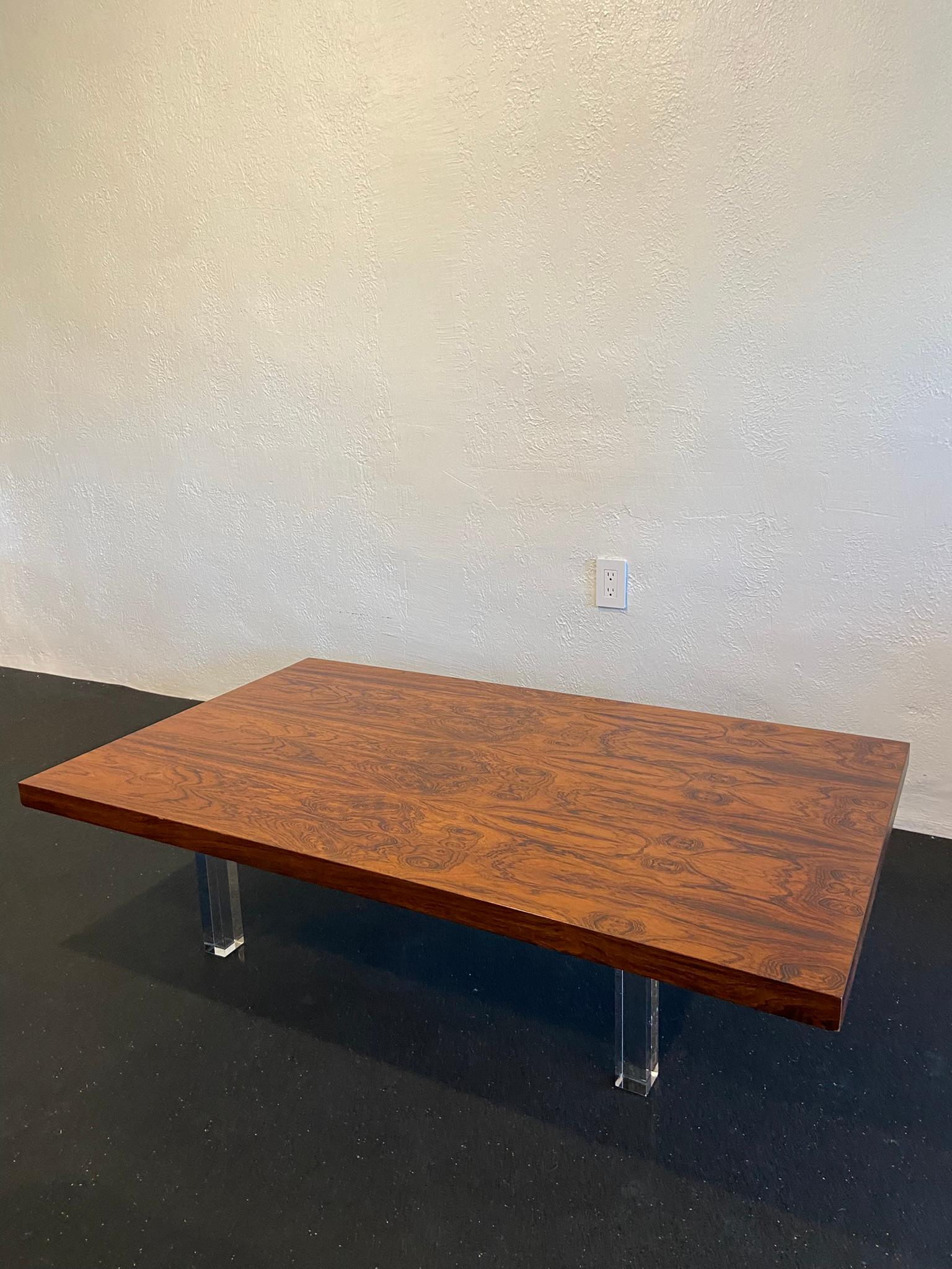 Rare Milo Baughman for Thayer Coggin Rosewood Coffee Table In Good Condition For Sale In West Palm Beach, FL