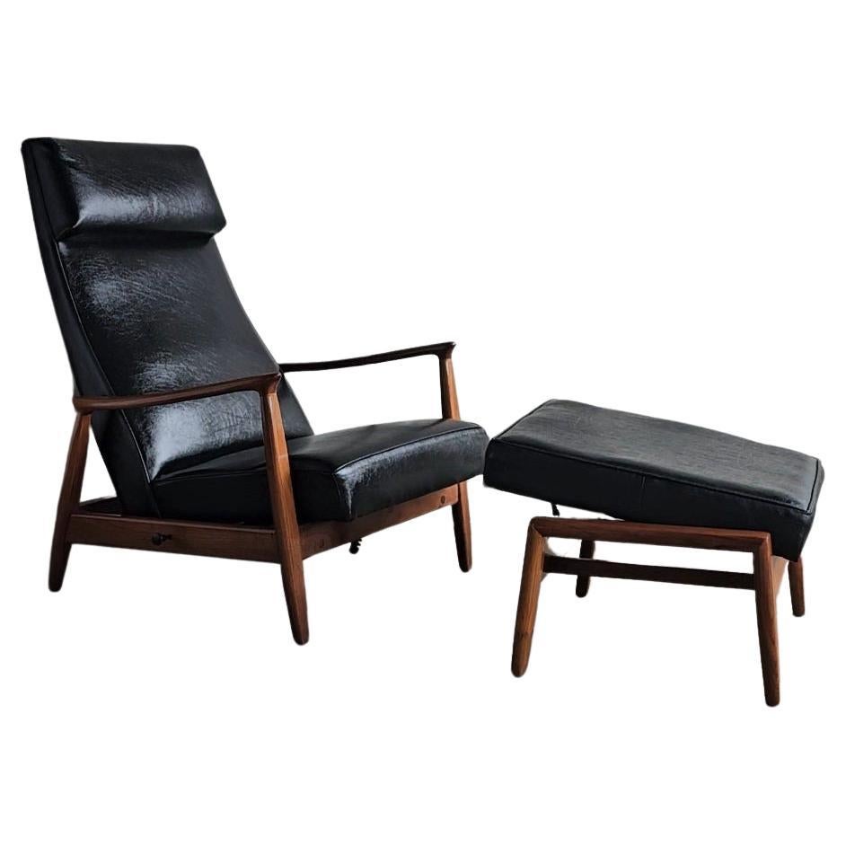Rare Milo Baughman Thayer Coggin Rock-A-Lounge Chair & Ottoman
