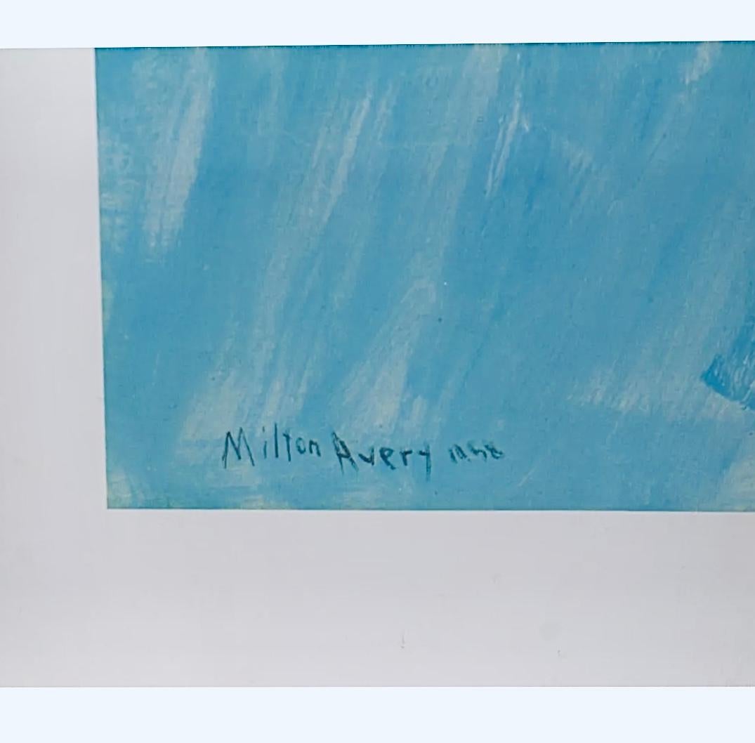 Mid-Century moderno Raro poster per la mostra di Milton Avery al MoMA Erbe marine e mare blu 1958 in vendita