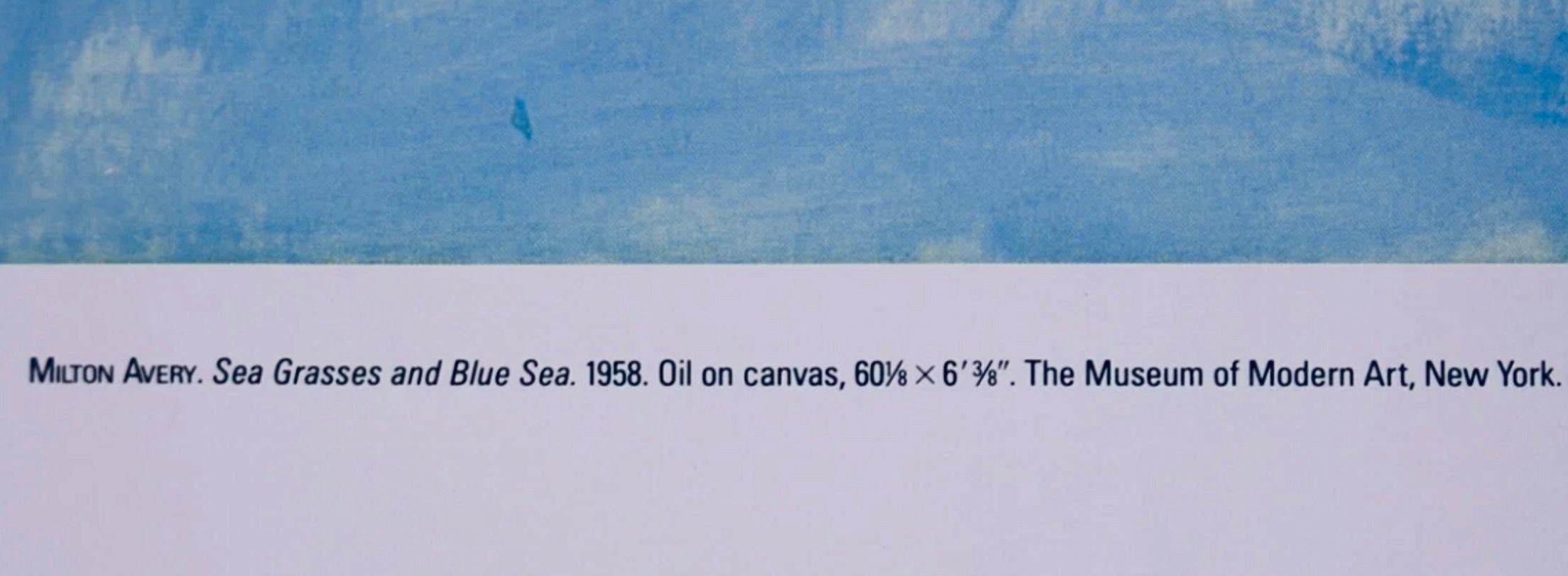 Americano Raro poster per la mostra di Milton Avery al MoMA Erbe marine e mare blu 1958 in vendita