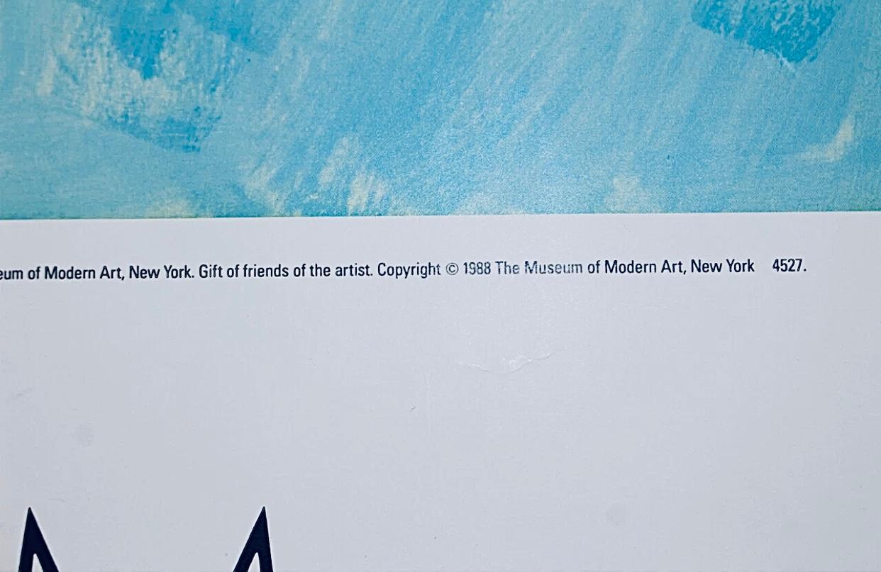 Raro poster per la mostra di Milton Avery al MoMA Erbe marine e mare blu 1958 In condizioni buone in vendita a St.Petersburg, FL