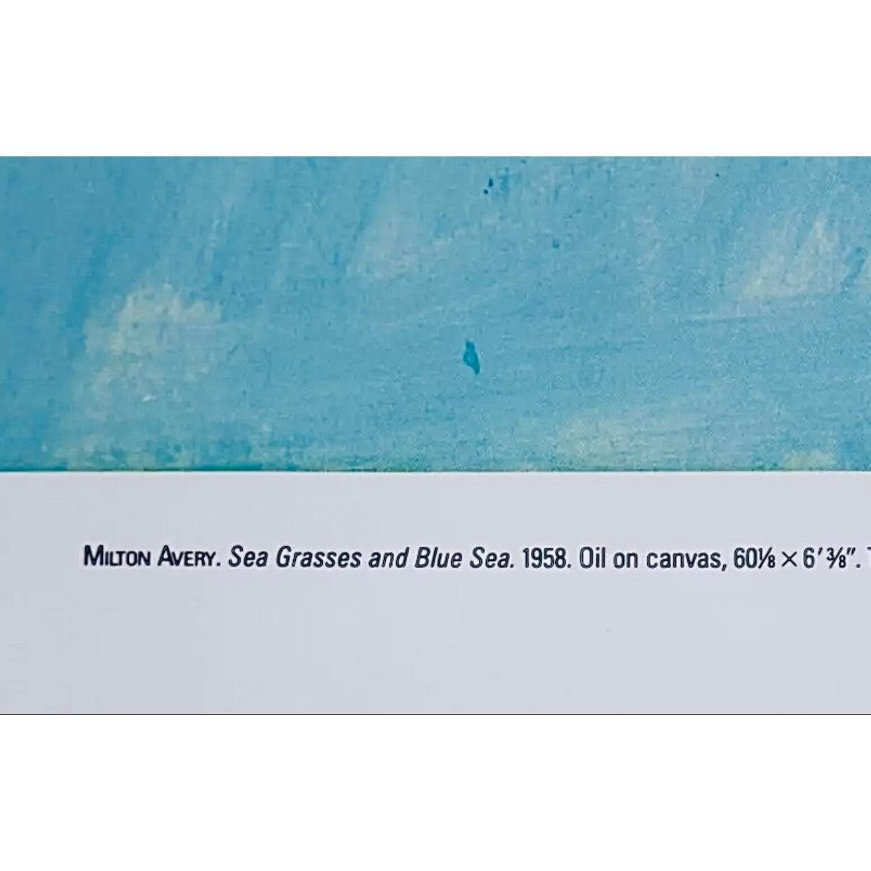 Mid-Century Modern Rare Milton Avery Museum of Modern Art Exhibition Lithograph Poster Sea Grasses For Sale
