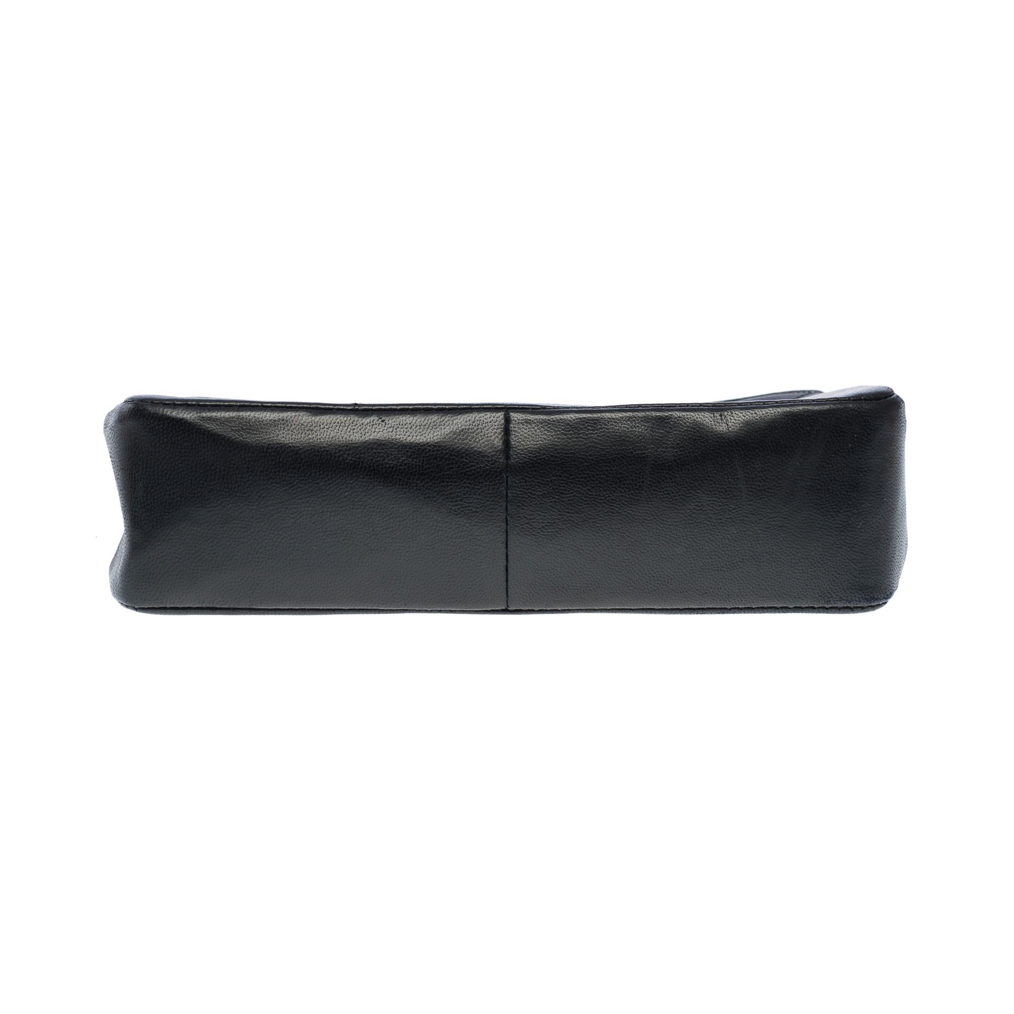 Rare Mini Chanel 31 Tote bag en satin matelassé noir et cuir noir, GHW en vente 5