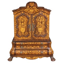 Rare Miniature Inlaid Dutch Marquetry Salesman's Sample or Jewelry Box