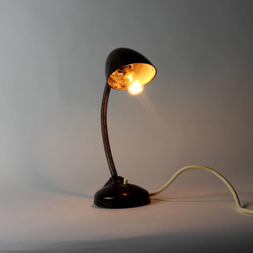 Rare Miniature Version of Eric Kirkman Cole Desk Lamp, England, circa 1930 In Good Condition For Sale In Zohor, SK
