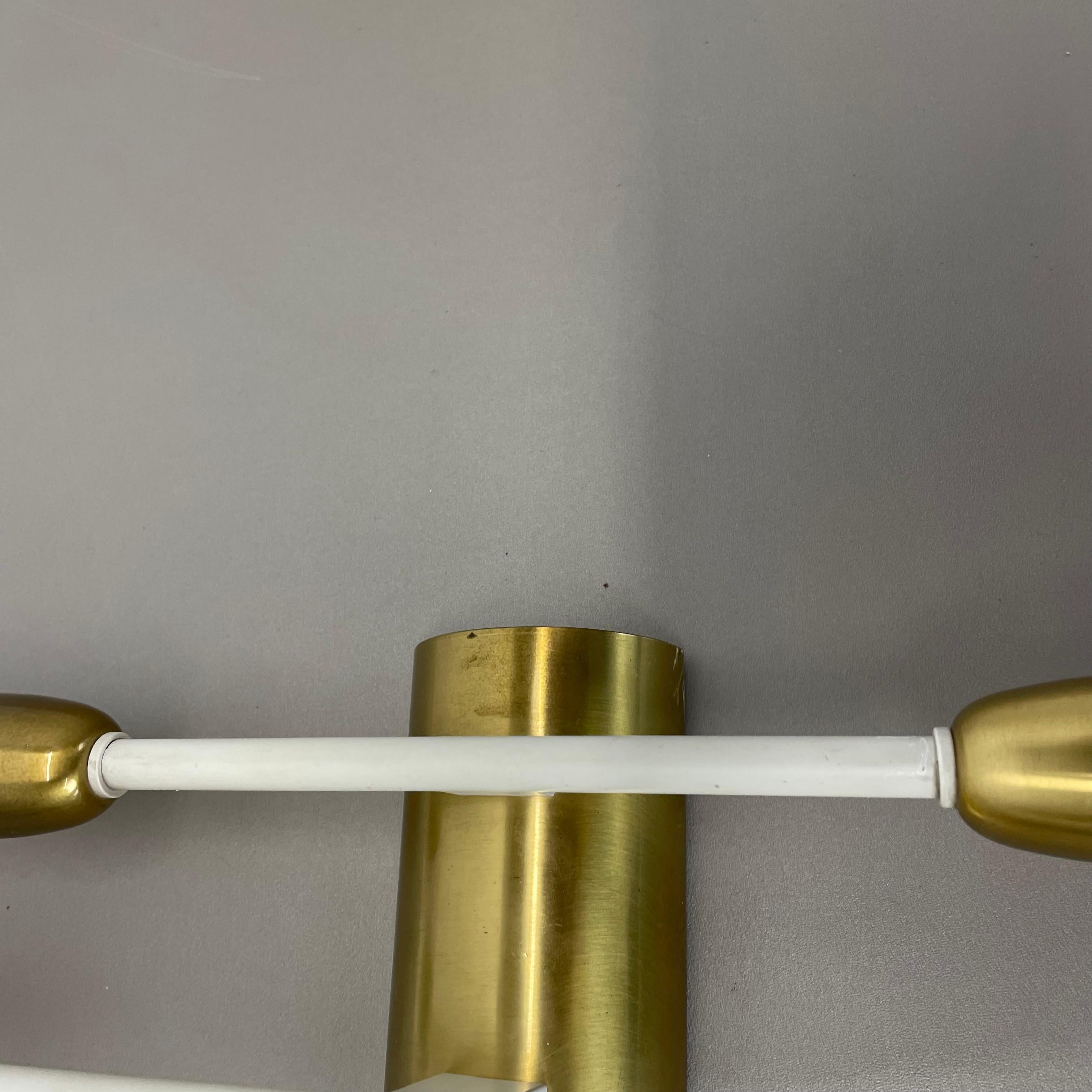 rare minimalist 37cm Brass Stilnovo Style Theatre Wall Light Sconce, Italy 1950s For Sale 3