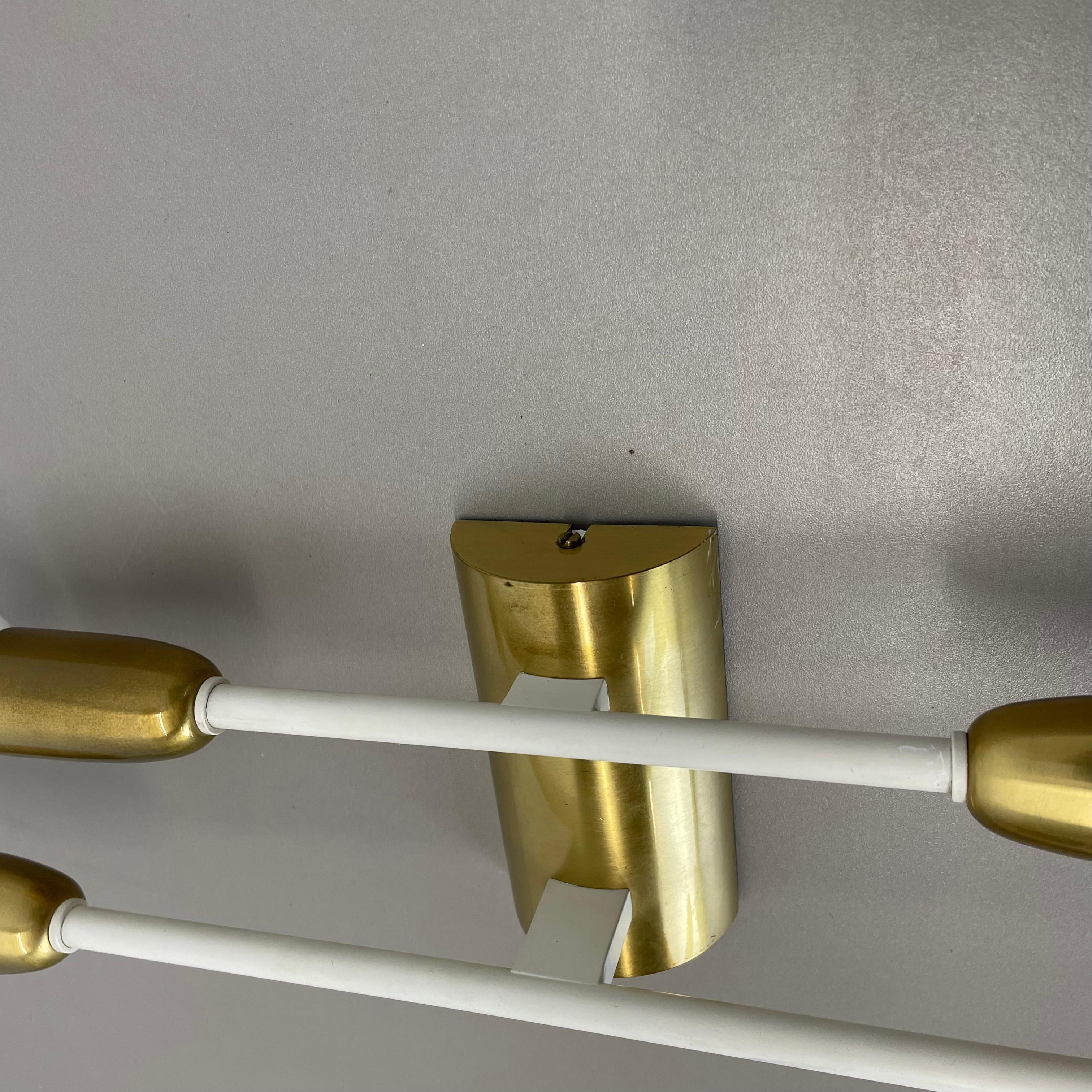 rare minimalist 37cm Brass Stilnovo Style Theatre Wall Light Sconce, Italy 1950s For Sale 4
