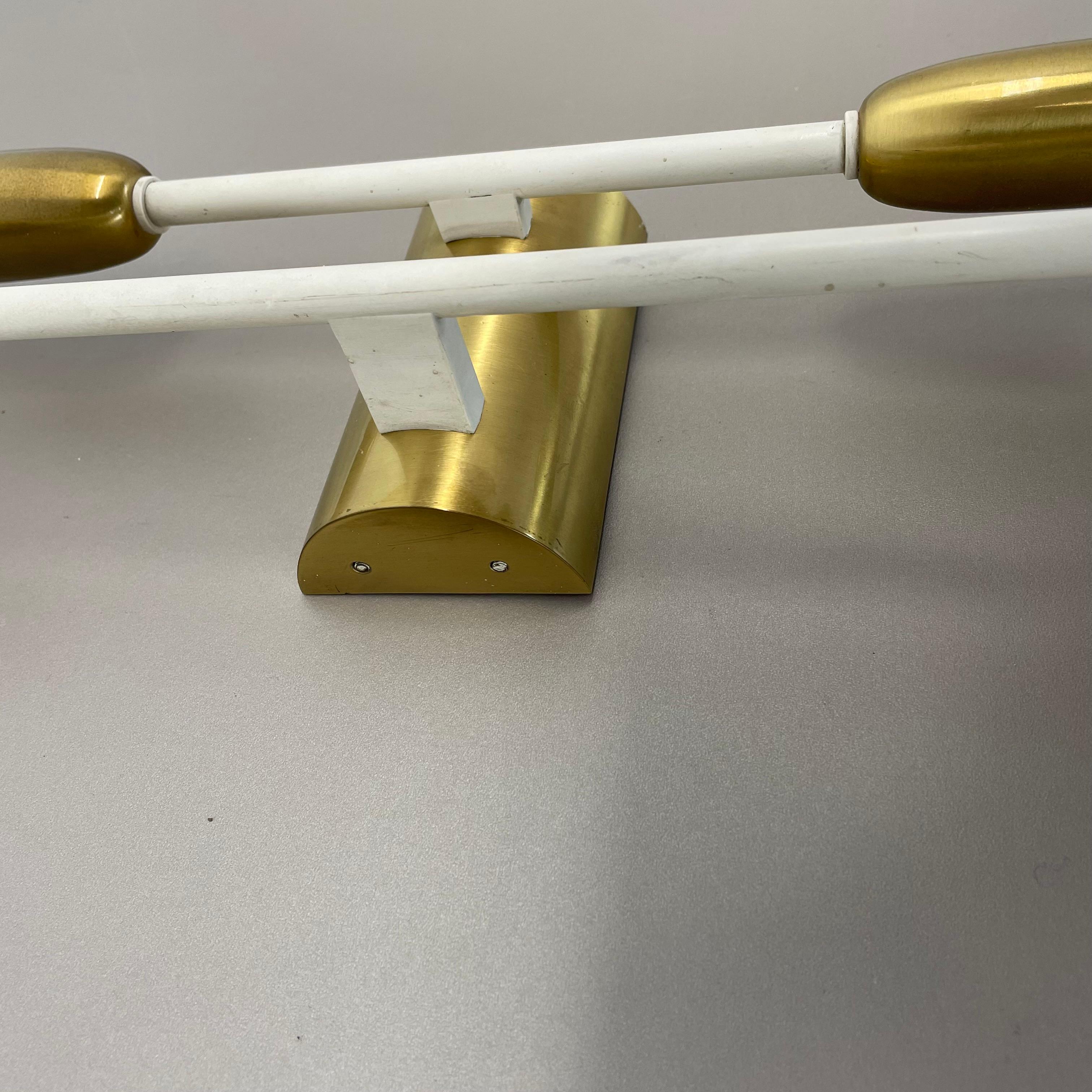 rare minimalist 37cm Brass Stilnovo Style Theatre Wall Light Sconce, Italy 1950s For Sale 2
