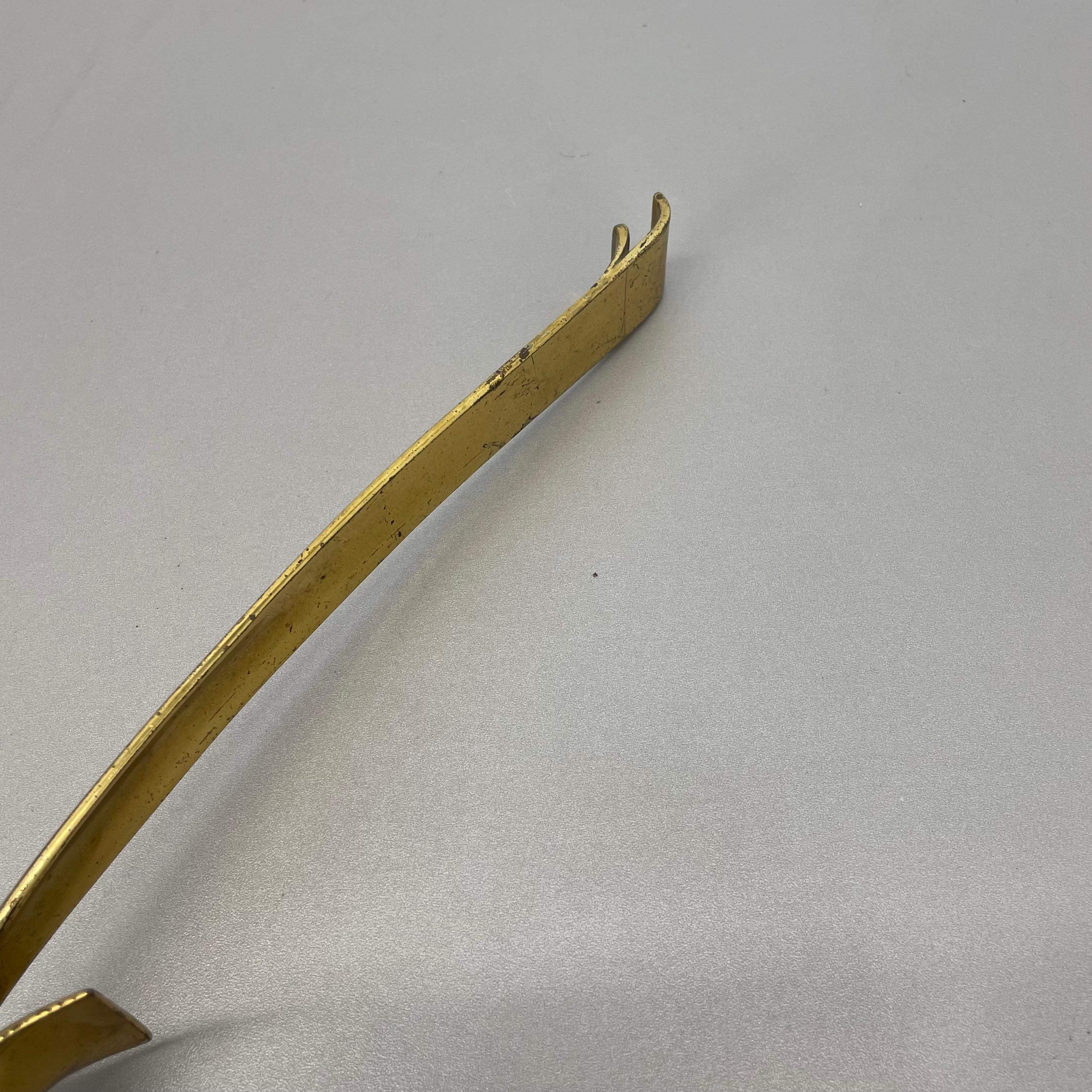 rare minimalist 41cm Brass Stilnovo Style Theatre Wall Light Sconce, Italy 1950s For Sale 8