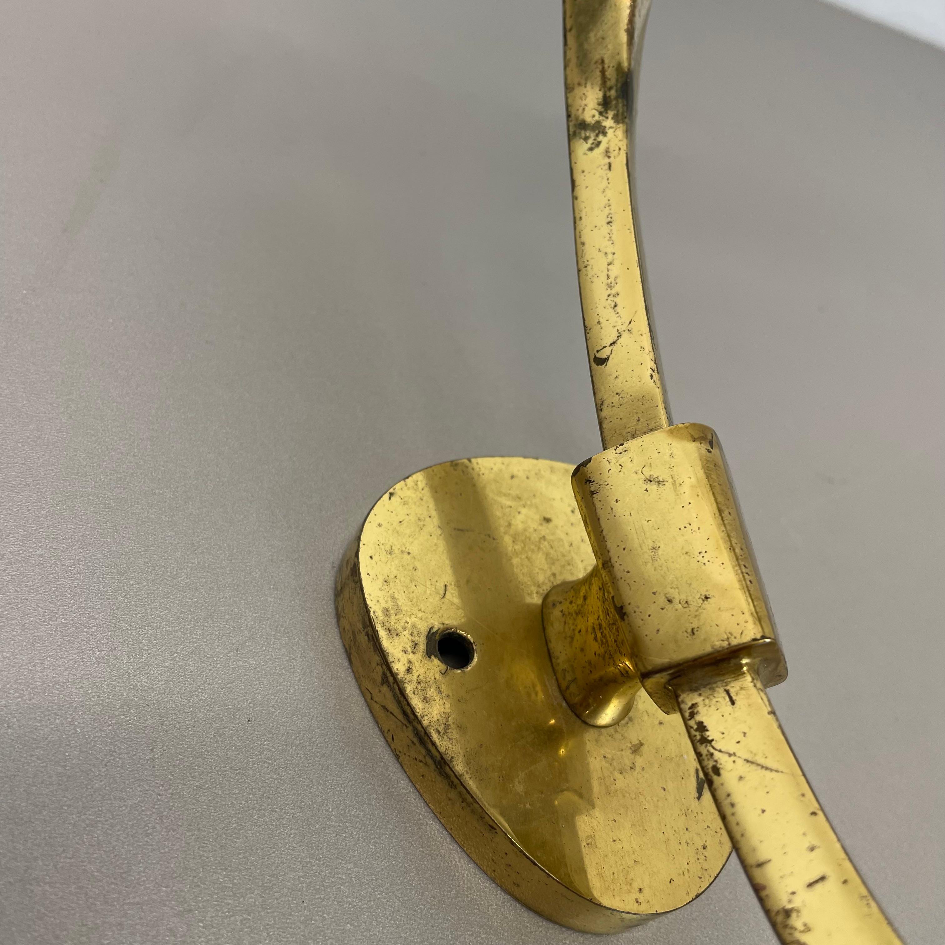 rare minimalist 41cm Brass Stilnovo Style Theatre Wall Light Sconce, Italy 1950s For Sale 2